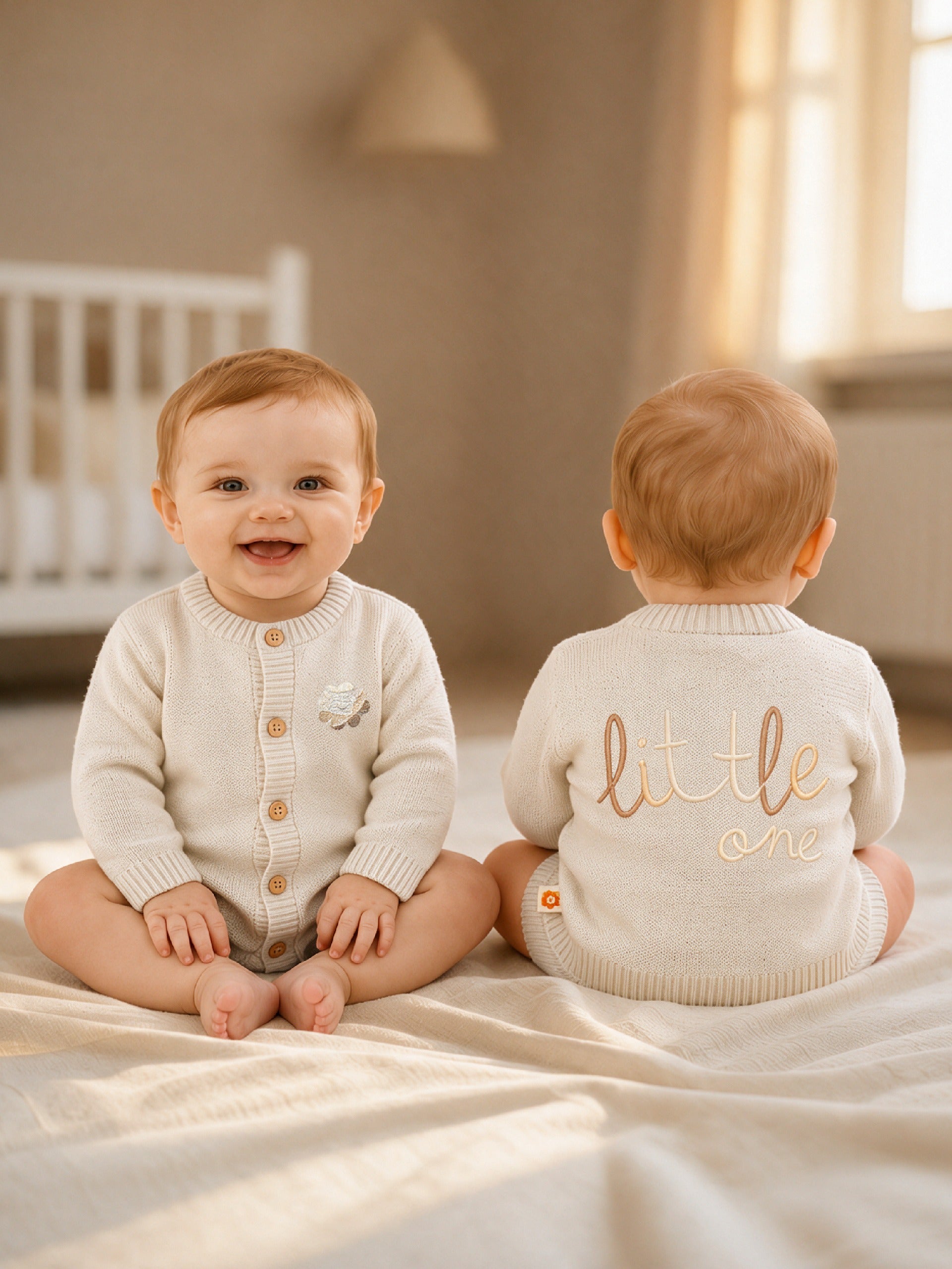 Dr. Leo Baby Soft Knitted Cardigan with “Little One” Embroidery | Cozy Everyday Wear | 0–9 Months