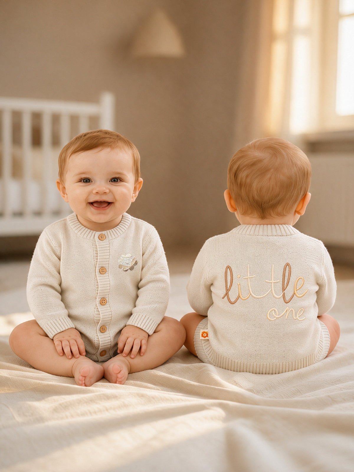 Dr. Leo Baby Soft Knitted Cardigan with “Little One” Embroidery | Cozy Everyday Wear | 0–9 Months