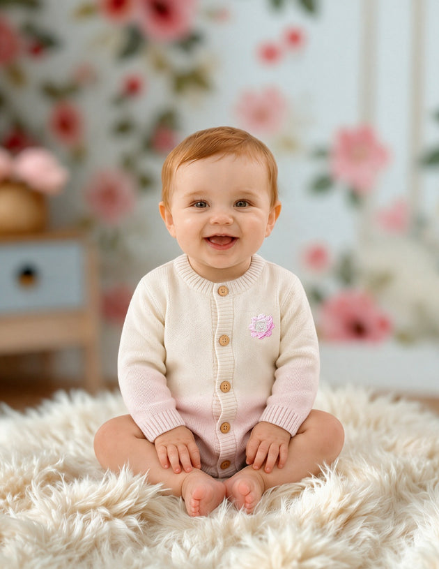 Dr. Leo Baby Girls Soft Knitted Cardigan | Comfortable & Cozy Casual Wear | 0–9 Months