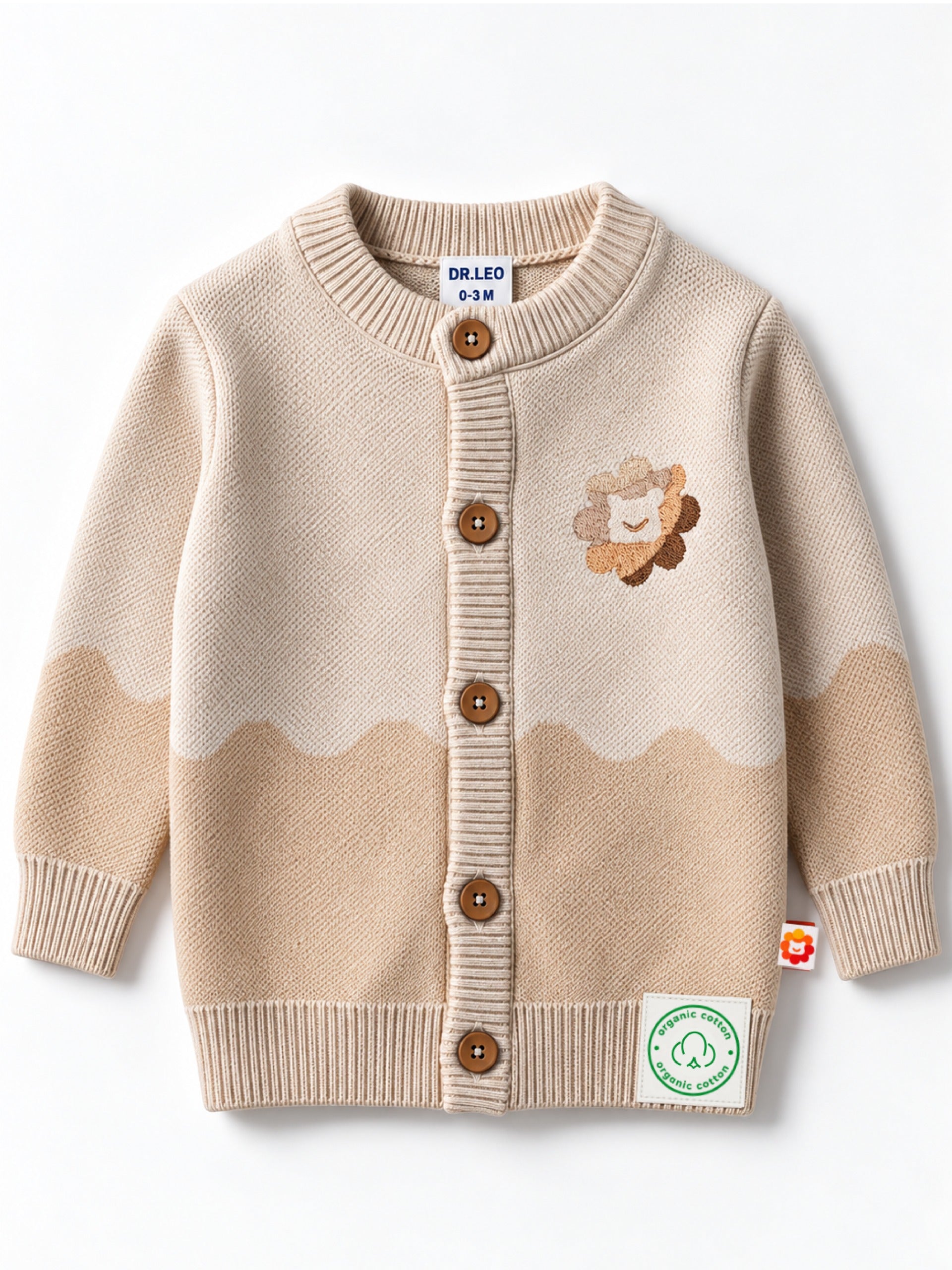 Dr. Leo Baby Girls Soft Knitted Cardigan | Comfortable & Cozy Casual Wear | 0–9 Months