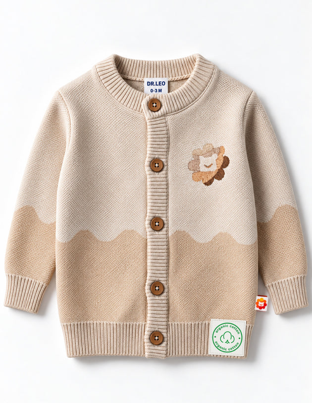Dr. Leo Baby Girls Soft Knitted Cardigan | Comfortable & Cozy Casual Wear | 0–9 Months
