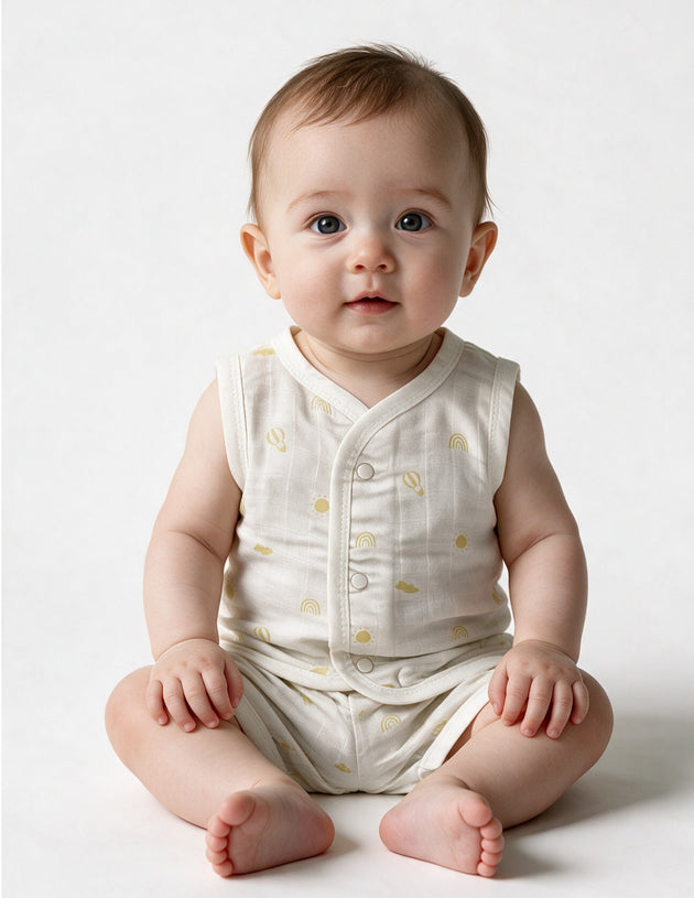 Dr.leo Vest Shortset Bamboo Muslin L/S
