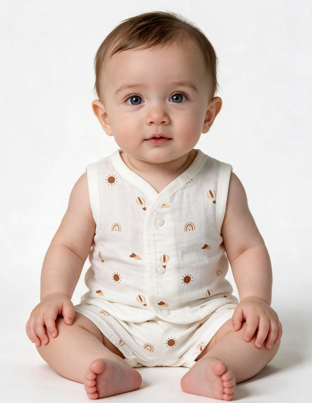 Dr.leo Vest Shortset Bamboo Muslin L/S