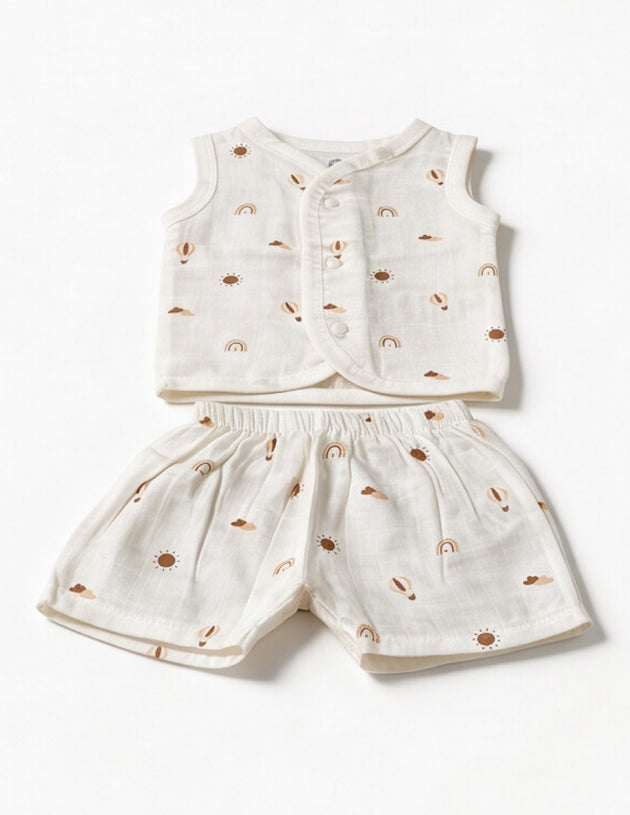 Dr.leo Vest Shortset Bamboo Muslin L/S