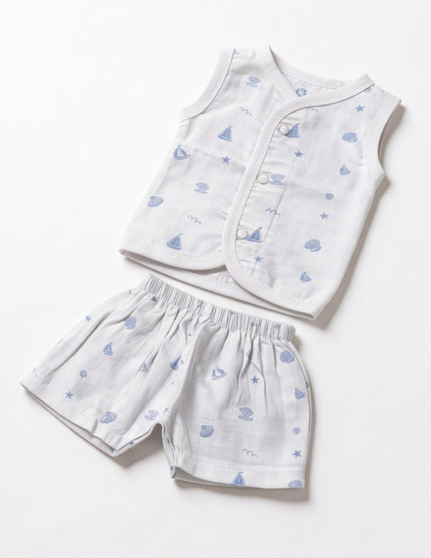 Dr.leo Vest Shortset Bamboo Muslin L/S