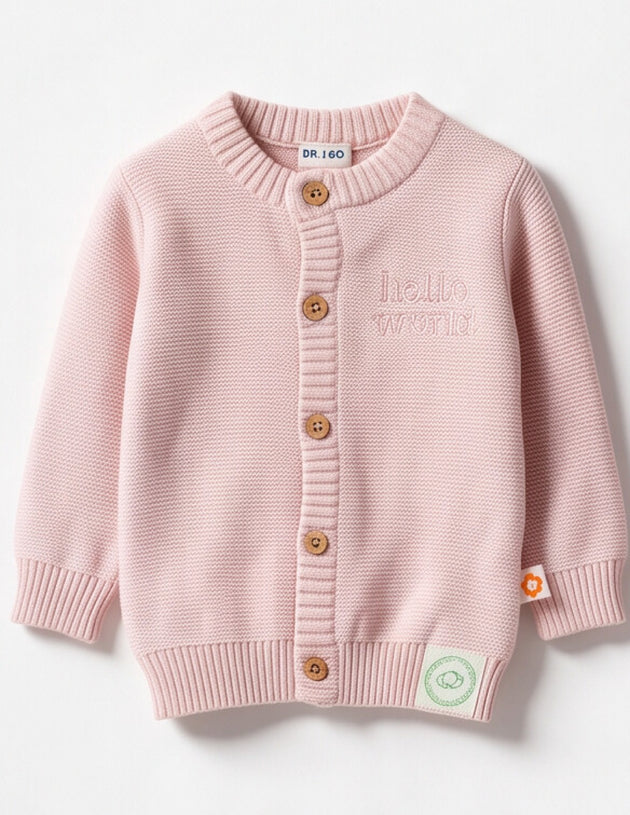 Dr. Leo Baby Girls Soft Knitted Cardigan | Comfortable & Cozy Casual Wear | 0–9 Months