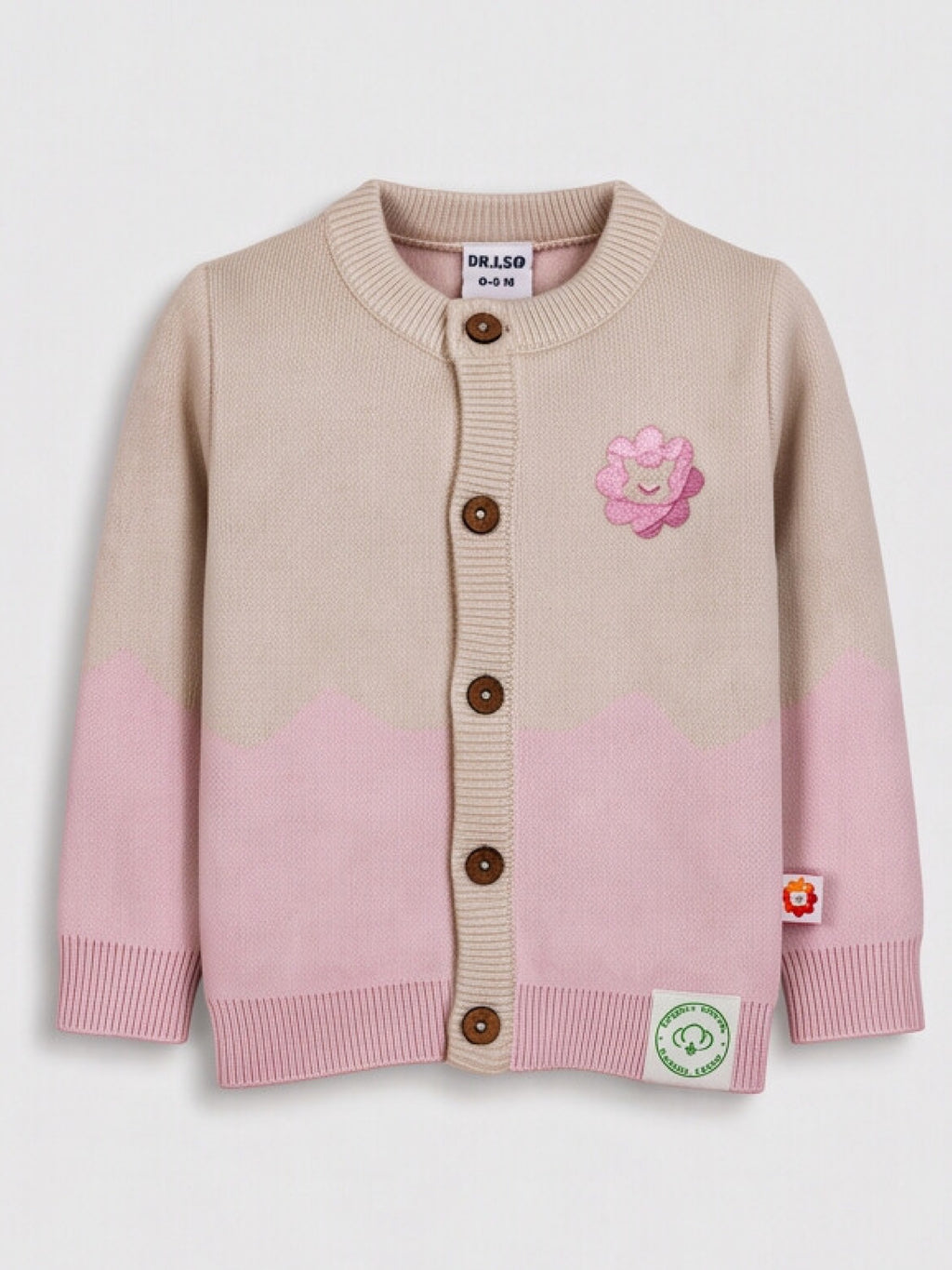 Dr. Leo Baby Girls Soft Knitted Cardigan | Comfortable & Cozy Casual Wear | 0–9 Months