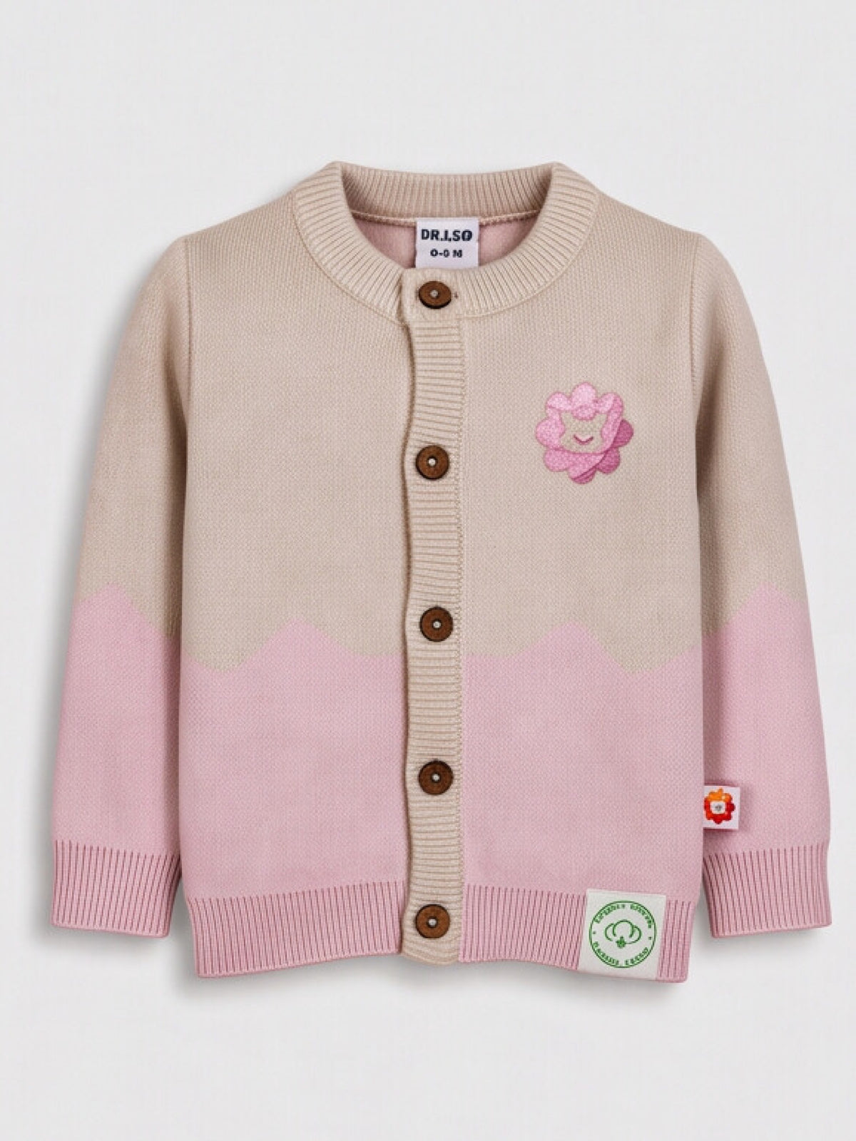 Dr. Leo Baby Girls Soft Knitted Cardigan | Comfortable & Cozy Casual Wear | 0–9 Months